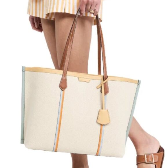 Tory Burch Perry Canvas Triple-Compartment Tote – Natural (NWT) - Picture 4 of 7
